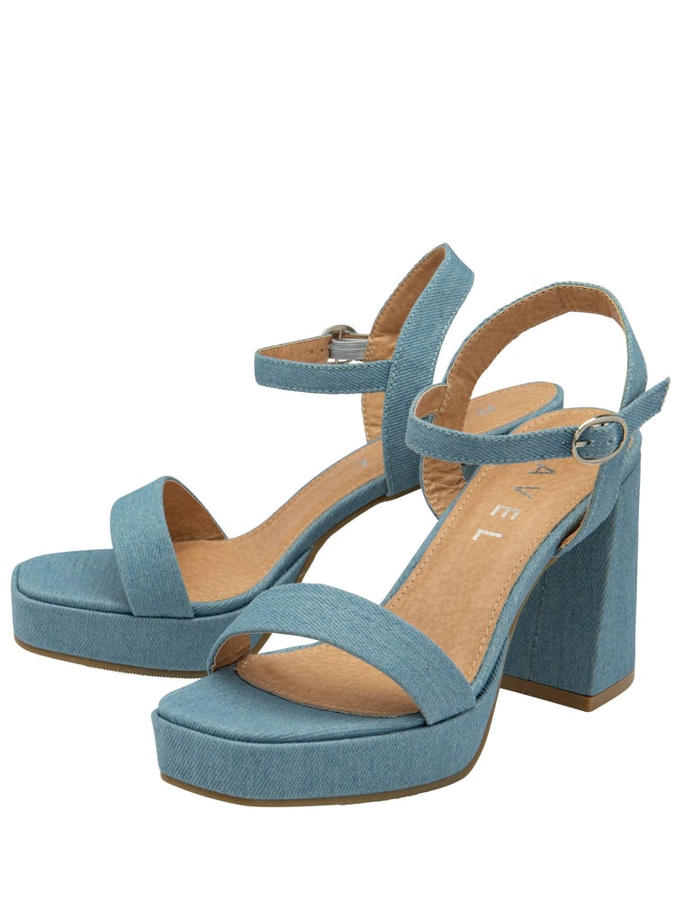 Ravel Blue Croc Strappy Open Toe Platform Sandals - Image 2 of 4 Ravel Blue Croc Strappy Open Toe Platform Sandals - Image 2 of 4