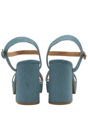 Ravel Blue Croc Strappy Open Toe Platform Sandals - Image 3 of 4