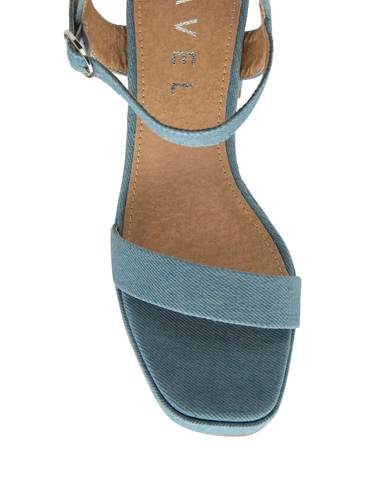 Ravel Blue Croc Strappy Open Toe Platform Sandals - Image 4 of 4 Ravel Blue Croc Strappy Open Toe Platform Sandals - Image 4 of 4