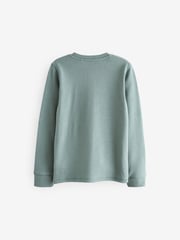 Blue/Teal Thermal Long Sleeve Tops 2 Pack (2-16yrs) - Image 4 of 5