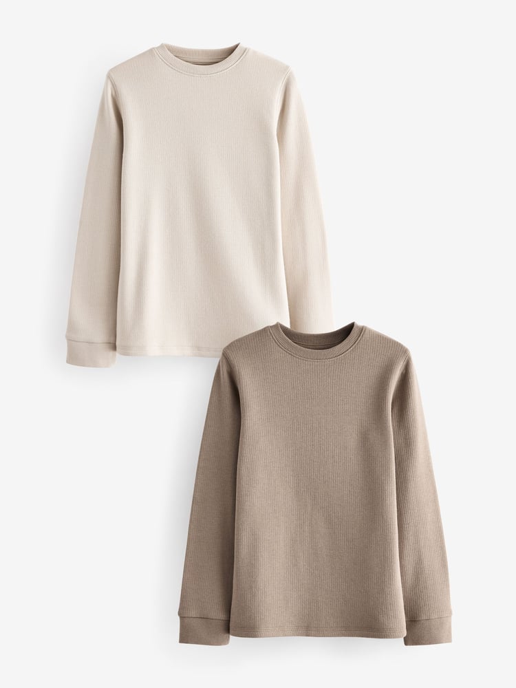 Neutral Thermal Long Sleeve Tops 2 Pack (2-16yrs) - Image 1 of 5
