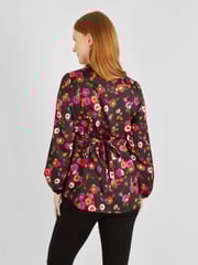JoJo Maman Bébé Black Floral Maternity Blouse - Image 2 of 4