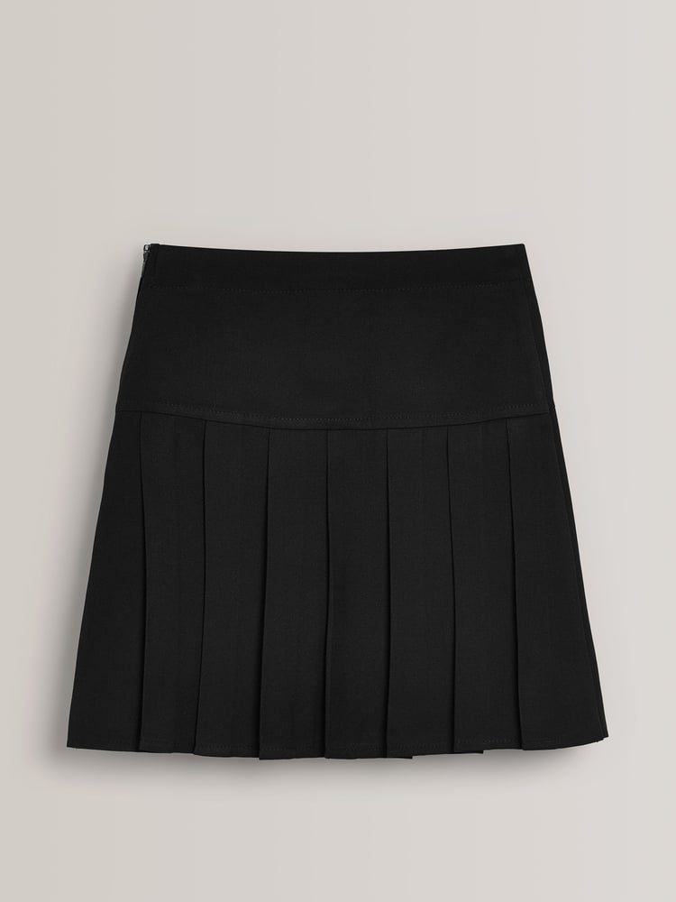 Black Longer Length Regular Waist Pleated School Skirts 2 Pack (3-16yrs) - Image 2 of 5