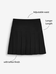 Black Longer Length Regular Waist Pleated School Skirts 2 Pack (3-16yrs) - Image 3 of 5