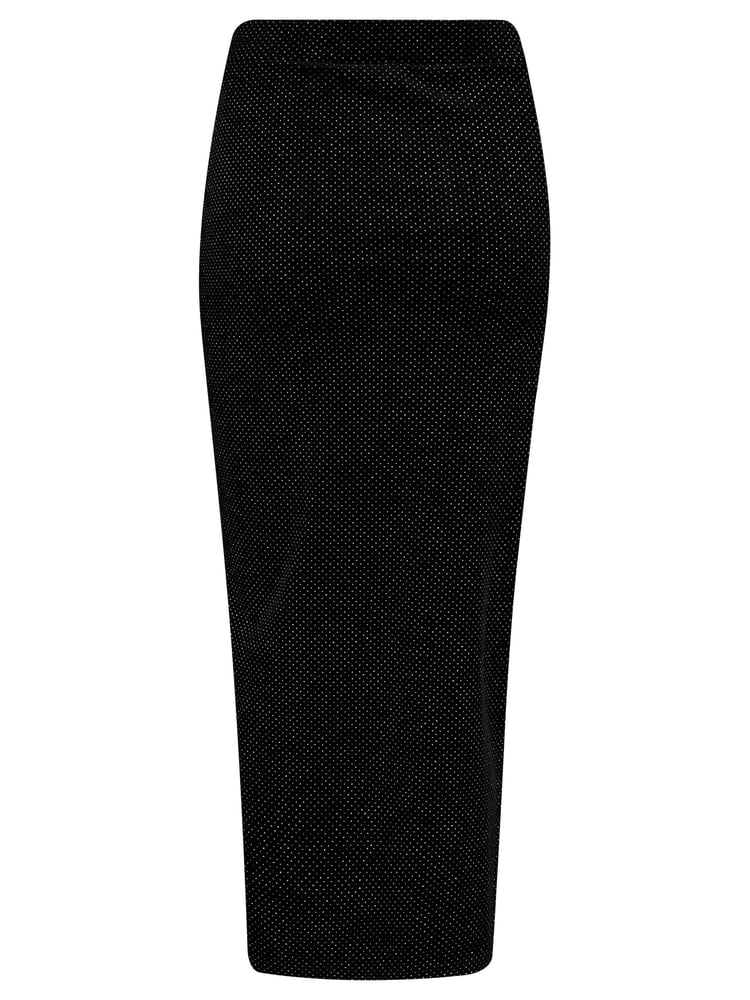 Pour Moi Black Jameela Glitter Stretch Velvet Midi Wrap Skirt - Image 3 of 3