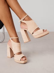 Neutral Signature Leather Platform Shoe Boots - Image 1 of 9