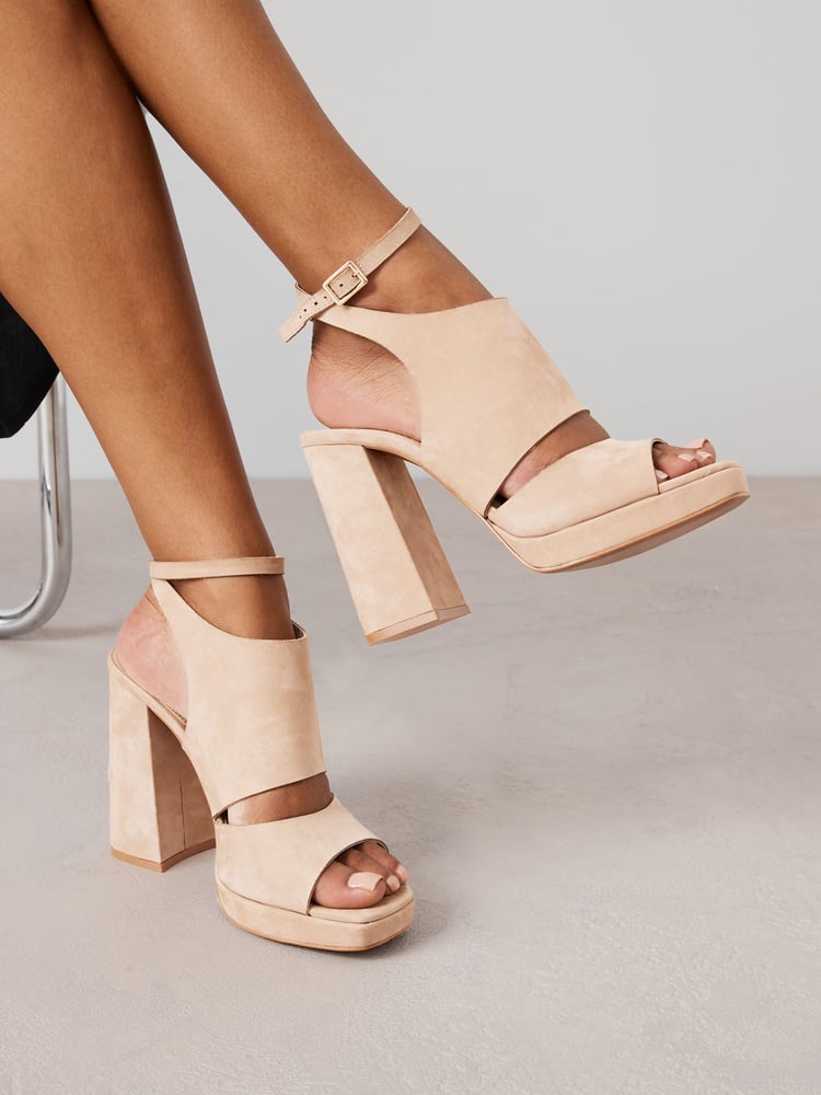 Neutral Signature Leather Platform Shoe Boots - Image 1 of 9