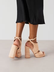 Neutral Signature Leather Platform Shoe Boots - Image 4 of 9