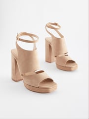 Neutral Signature Leather Platform Shoe Boots - Image 6 of 9