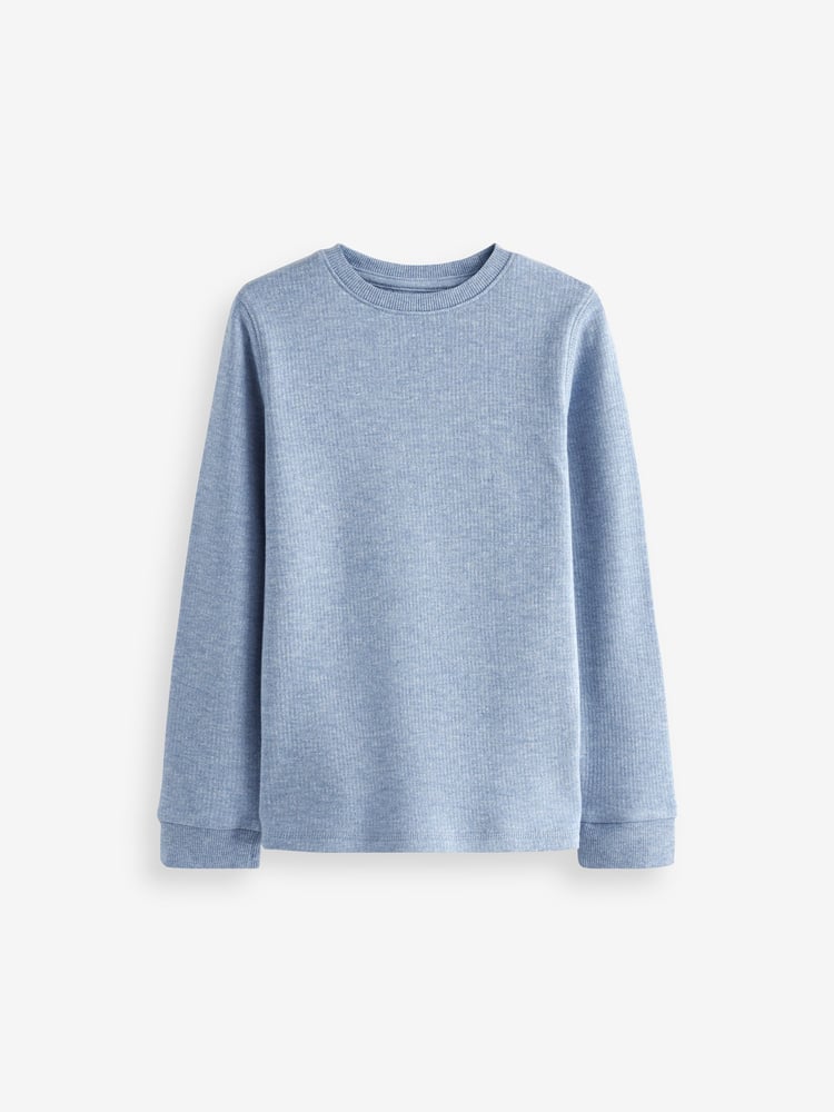 Blue/Navy Long Sleeve Thermal Tops 2 Pack (2-16yrs) - Image 2 of 5
