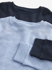 Blue/Navy Long Sleeve Thermal Tops 2 Pack (2-16yrs) - Image 5 of 5