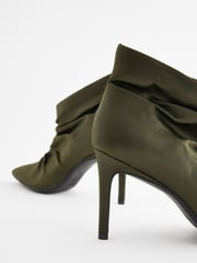Khaki Green Forever Comfort® Point Toe Ruched Ankle Boots - Image 5 of 5