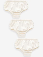 Cream 100% Cotton Baby Knickers 3 Pack (0mths-2yrs) - Image 1 of 4