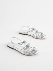 Silver Forever Comfort ® Bow Slingback Sandals - Image 1 of 5