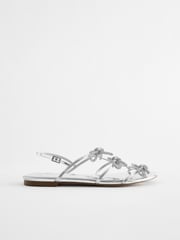 Silver Forever Comfort ® Bow Slingback Sandals - Image 2 of 5