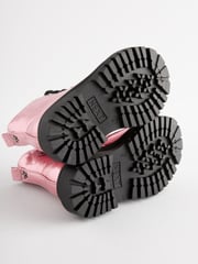 Pink Metallic Wide Fit (G) Chunky Lace-Up Ankle Boots - Image 6 of 6