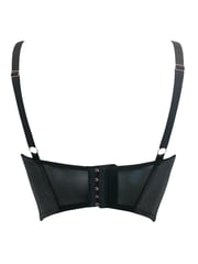 Pour Moi Black India Velvet Luxe Metallic Lace Cowl Neck Bustier Bralette - Image 4 of 4