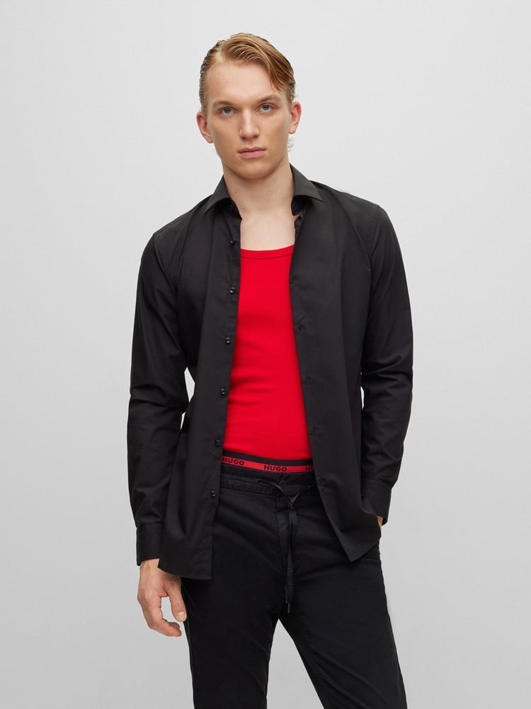 HUGO Black Slim Fit Formal 100% Cotton Long Sleeve Shirt - Image 1 of 8