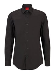 HUGO Black Slim Fit Formal 100% Cotton Long Sleeve Shirt - Image 6 of 8