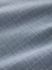 Light Blue Tailored Fit Check Suit Trousers - Image 10 of 11