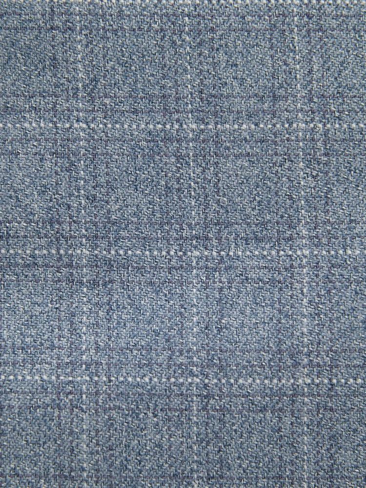Light Blue Tailored Fit Check Suit Trousers - Image 11 of 11