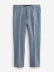 Light Blue Tailored Fit Check Suit Trousers - Image 6 of 11