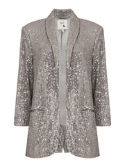 Yumi Silver Sequin Blazer With Pockets - Image 4 of 4
