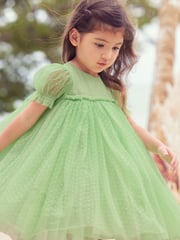 Green Mesh Party Dress (3mths-7yrs) - Image 2 of 6