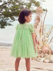 Green Mesh Party Dress (3mths-7yrs) - Image 3 of 6