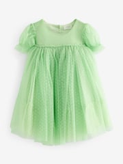 Green Mesh Party Dress (3mths-7yrs) - Image 4 of 6