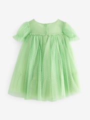 Green Mesh Party Dress (3mths-7yrs) - Image 5 of 6