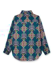 Another Sunday Long Sleeved Satin Oversized Shirt In Multi Print - Image 5 of 6