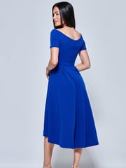Jolie Moi Cobalt Blue Lenora Fit & Flare Midi Dress - Image 2 of 5
