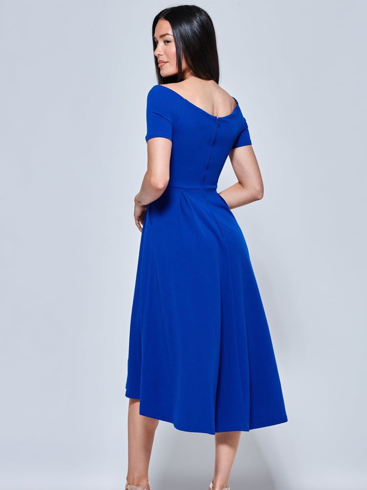 Jolie Moi Cobalt Blue Lenora Fit & Flare Midi Dress - Image 2 of 5