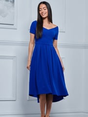 Jolie Moi Cobalt Blue Lenora Fit & Flare Midi Dress - Image 4 of 5