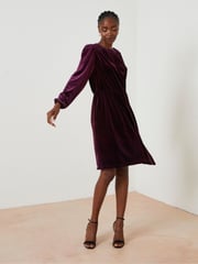 FatFace Purple Annie Velvet Dress - Image 1 of 6