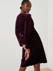 FatFace Purple Annie Velvet Dress - Image 2 of 6