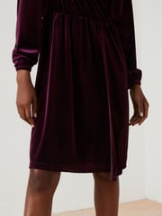 FatFace Purple Annie Velvet Dress - Image 5 of 6