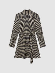 Reiss Black/White Ester Dogtooth Mini Dress - Image 2 of 5