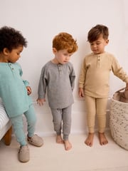 Neutral/Blue/Grey 3 Pack Relaxed Fit Pyjamas (9mths-8yrs) - Image 1 of 11
