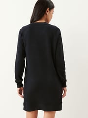 Black Soft Touch Cosy Zip Detail Jumper Dress - Image 2 of 6