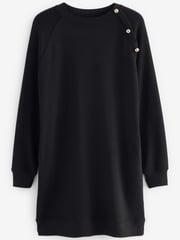Black Soft Touch Cosy Zip Detail Jumper Dress - Image 5 of 6
