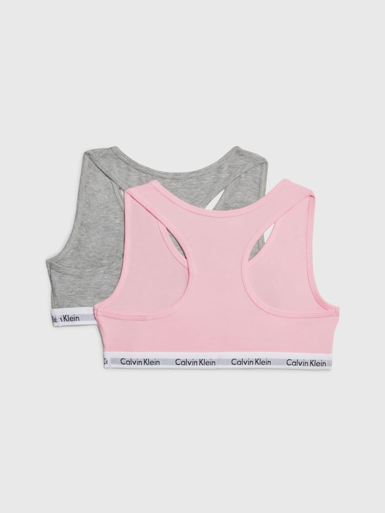 Calvin Klein Pink Modern Cotton Girls Bralettes 2 Pack - Image 2 of 2