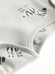Monochrome Short Sleeve 100% Cotton Baby Bodysuits 5 Pack - Image 5 of 6