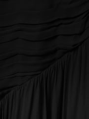 Reiss Black Saffy Ruched Bodycon Midi Dress - Image 6 of 6