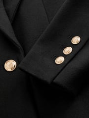 Black Revere Collar Coat - Image 6 of 7