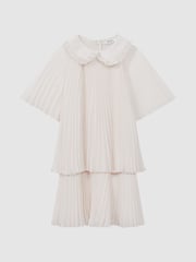 Reiss Ivory Nadia 4-9 yrs Pleated Collared Tiered Dress - Image 2 of 7