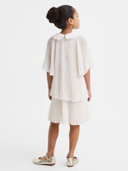 Reiss Ivory Nadia 4-9 yrs Pleated Collared Tiered Dress - Image 6 of 7
