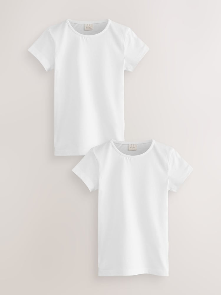 White 100% Cotton Gym School T-Shirts 2 Pack (3-16yrs) - Image 1 of 6