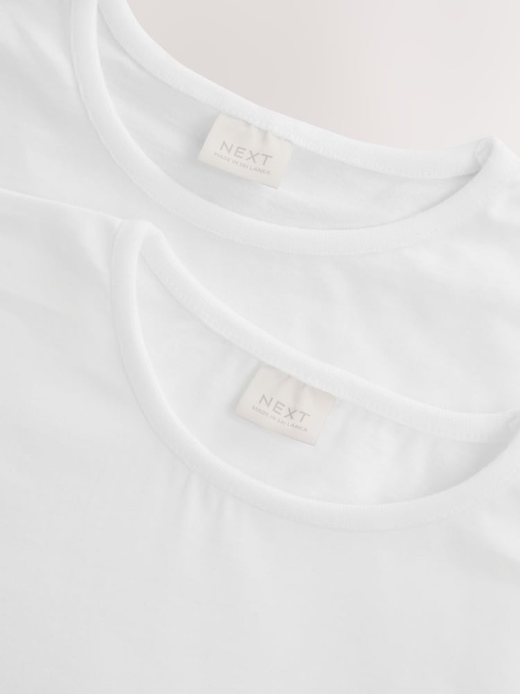 White 100% Cotton Gym School T-Shirts 2 Pack (3-16yrs) - Image 6 of 6